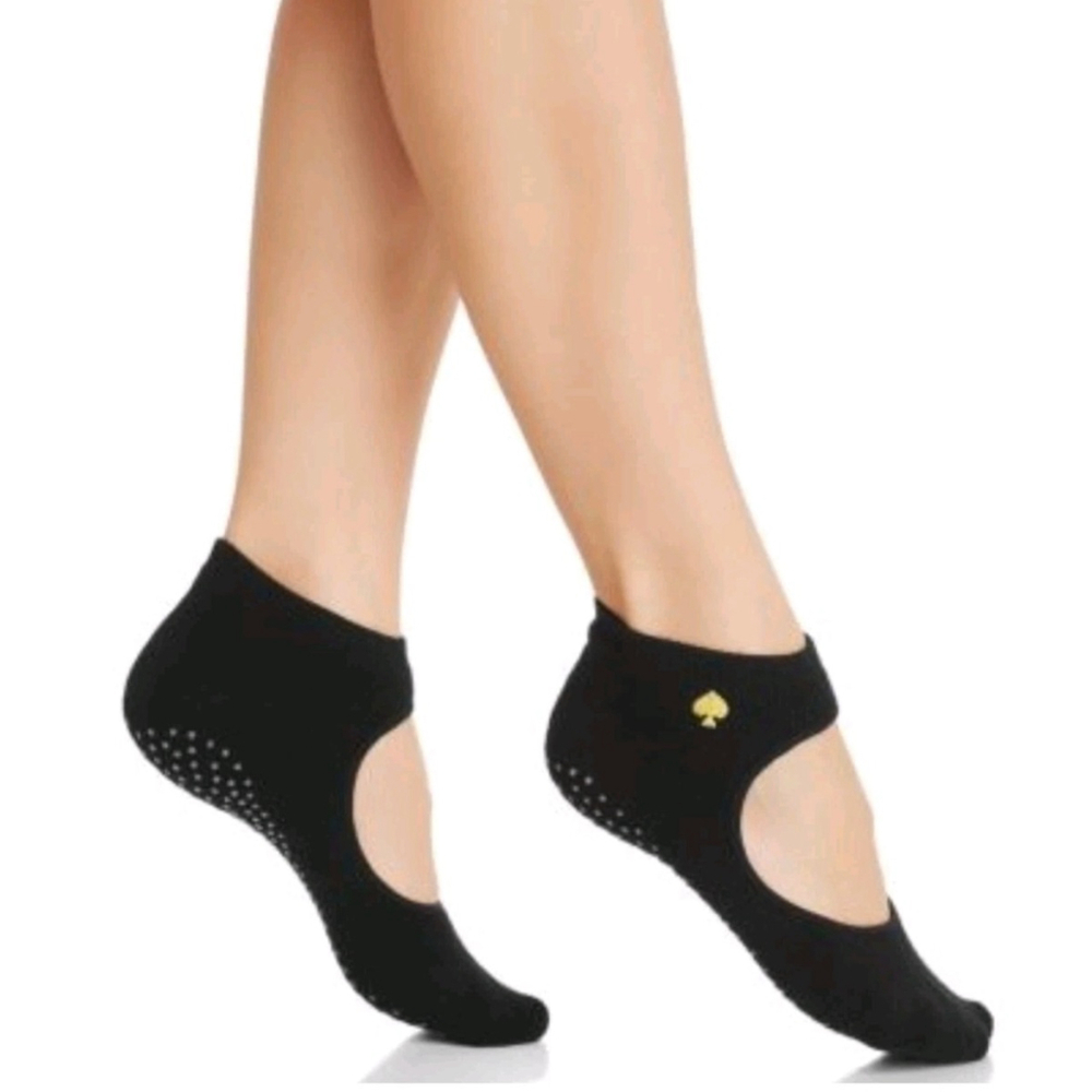 Kate Spade Women Black Barre Yoga Ballet Pilates Gym Socks - One Size - 2 Pairs - Picture 4 of 10